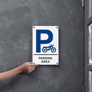 Square Acrylic Board 20x30p Reflective Sticker - Motorcycle Parking