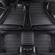 Custom Stripe Nappa Leather 5D Car Floor Mats for Hyundai Genesis G80 GV60 GV80 Genesis Coupe Interi