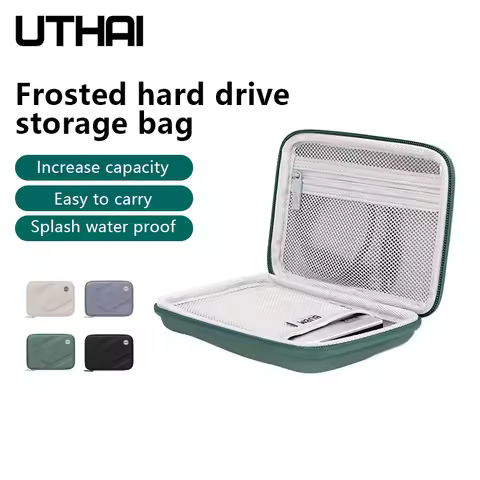 UTHAI Portable HDD Enclosure Green Protection Bag for External 2.5 Inch Hard Drive U-Disk And Earpho