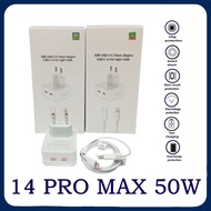 50W Charger for lP 14 Dual Port USB-C + C Adapter with Type C-Type - C Cable 100%Original