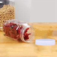 AR-(10 Pcs)450ML Plastic Storage  Airtight Jar Cereal Transparent With Ribbed Liner On Lid ISquare C