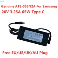 Genuine 20V 3.25A 65W Type C A18-065N2A PD-65ABH A065RP06Q AC Adapter For SAMSUNG NP750QUB NP930MBE 