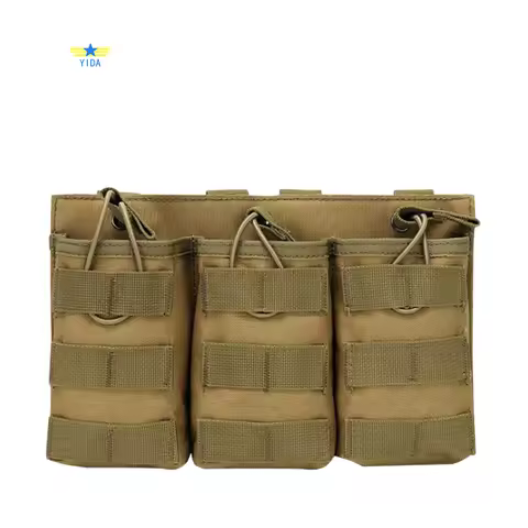 Molle Triple Magazine Pouch Nylon Open Top 5.56 .223 Rifle Mag Holder Pistol magazine pocket nylon h