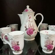🌄Jug dan mug vantage pink blossom rose 🌄