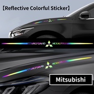 Laser Reflective Mitsubishi Logo Sticker Colorful Car Accessories For Xpander Mirage Lancer Pajero K