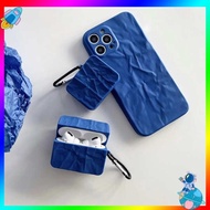 airpods case airpods pro 2 case Klein Blue Art Origami Crumpled Paper Pattern for AirPods3 Case AirPods 3rd Generation Apple AirPods 2 Generation Pro Wireless Bluetooth Headphone C