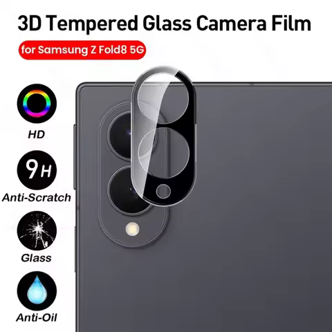 ZFold8 Case Black 3D Curved Camera Protector for Samsung Galaxy Z Fold 8 Fold8 5G SM-F971B 7.6" 9H T