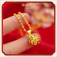 อิตาลีสร้อยคอทองคําแท้จี้วงกลม 18k 97.3% น้ําหนักทองคํา 9 กรัม 45 ซม