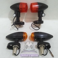 SEN HARLEY AGRAS CLASSIC RETRO IRON CB CUSTOM JAPSTYLE AGRAS BLACK UNIVERSAL Motorcycle Round Motorc