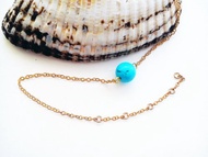 綠松石 Turquoise腳鏈 100%自家設計手工製-Long Vocation系列