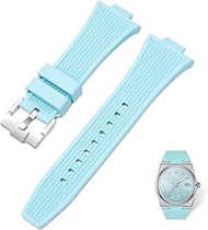 Waffle PRX Silicone Rubber Watch Band- Compatible for Tissot PRX 40mm - Quick- Release Replacement Watch Strap for Tissot Powermatic 80 Series - 12mm (12mm, Pale Blue)
