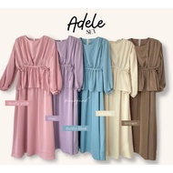 [NEESTYLE] ADELE SET • Women's Satin Blouse Loose Oversized with Flare Skirt