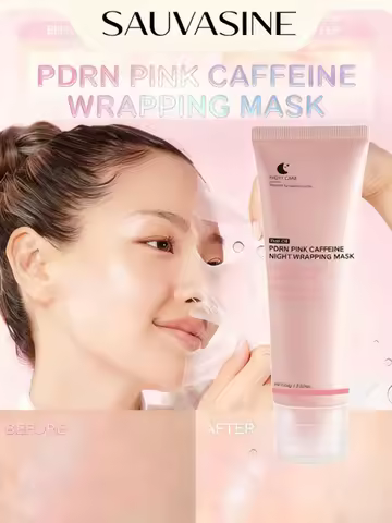 PDRN Caffeine Night Wrapping Peel Off Facial Mask for Firming, Depuffing& Hydration Salmon DNA + Caf