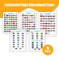 High-Quality Flags of the World Laminated Chart | Tear-Proof Araling Panlipunan Poster A4
