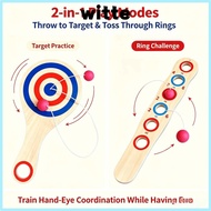 WITTE Tether Ball Paddle, Wood Elastic Cord Elastic Skill Ball, Gifts Tethered Target Pattern Scorin
