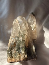 稀有贊比亞綠幽靈 螺旋水晶 涅槃水晶 水晶骨幹 幽靈共生 原礦