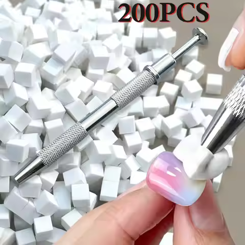 Mini Square Multipurpose Nail Art Sponge with 4 Claws Nail Sponge Metal Grabber Set DIY Design Nail 