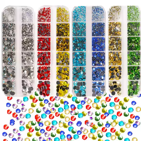 Hot Fix Rhinestones SS4-SS30 Mixed Size 2000Pcs/Box DMC Hot Fix Rhinestones Crystal Glass Strass Glu