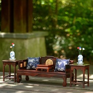 Classical Doll House Miniature Red Rosewood Solid Wood Furniture Model Mini Bed Tata Concubine Bed A