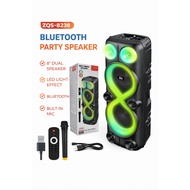 [Dual 8-Inch] ZQS-8238 Wireless Party Speaker | High Power Multimedia Boombox | LED Light Karaoke Sp