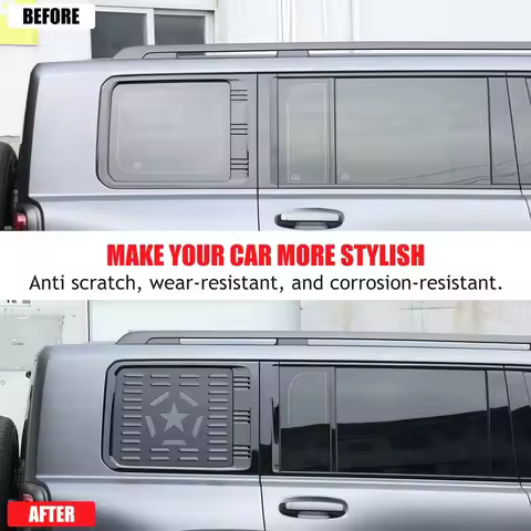 For 2024+ Haval H9 trunk side window blinds trim panels, rear window decorative panels, aluminum all