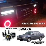 PROTON SAGA LAMA ISWARA LMST ANGEL EYE 2pcs LED Fog Lamp Spotlight Halo Ring Projector Lampu Kereta