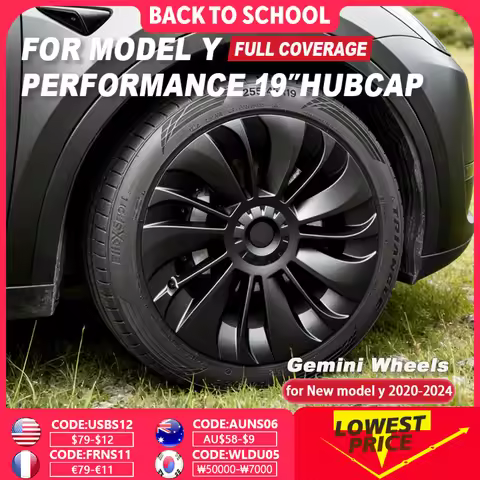 Wheel 19 Inch Cover 4PCS 19 Inch Wheel Cover for Tesla Model Y Performance Replacement Automobile Hu