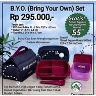 Tupperware BYO Lunch Set ( tas, tempat makan, sendok garfu) ftee smal
