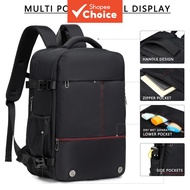 Expandable 17.3-inch laptop backpack, 26-37L waterproof business travel backpack, unisex large capac