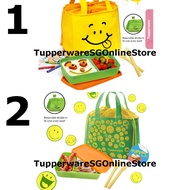 Tupperware 510ml Back To School Bento Rectangular Divider Lunch Box Container, Spoon and Fork Cutlery and Gift Bag Set