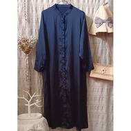 Plain Jubah Madinah Abaya Navy Blue High Neck Dresses Size L Bundle Second Hand Preloved Vintage lik