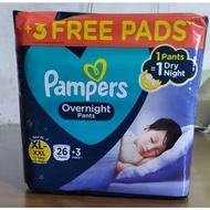 PAMPERS OVERNIGHT DIAPER Pants XL-XXL 26pcs or 26+3pcs (2022manufacturing date)