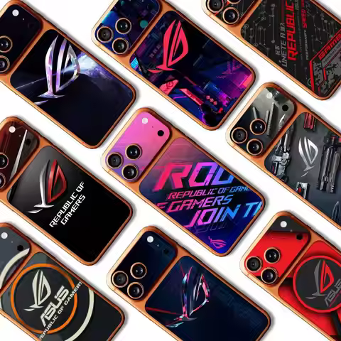 Gaming A-ASUS ROG Republic Protective Back Decal Skin Wrap Sticker For IPhone 17 Pro 17 Pro Max