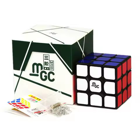 Yj MGC 3x3x3 Magic Cube Magnetic 3x3 Speed Cubes Black Core Puzzle Toys Gift for Kids Adults Profess
