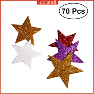 70pcs Glitter Foam Stickers Self-adhesive EVA Foam Sticker Star Shape Stickers for DIY Classroom Dec