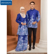 NEW COMBO DEALS  L15-1 SATIN VALENTINO (ROYAL BLUE) KURUNG BATIK & KEMEJA BATIK FF10894