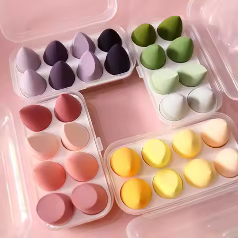 6pcs/8pcs Beauty Eggs High Quality Non-latex Soft Cosmetic Puff Beauty Makeup Sponge Blender Set