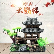 Fish Tank Aquarium Ancient Tower Chinese style decoration landscapes Resin Decoration Creative Gift