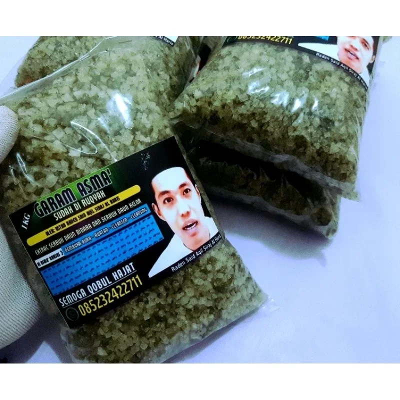 Garam Cleanser 1Kg Pembuka Aura - butiran besar kemasan plastik label hitam biru untuk masakan