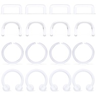 Lcolyoli Clear Septum Retainer 14G 16G Cincin Septum Jernih Plastik Boleh Disembunyikan Bentuk U Hor