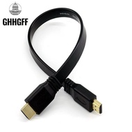 GHHGFF แผ่นเคลือบทอง สนับสนุนอีเธอร์เน็ต HDMI ตัวผู้เป็นตัวผู้ HDMI ตัวผู้ สายทีวี สายเชื่อมต่อกัน สายเคเบิล HDMI ฟูลเอชดี สาย HDMI แบน สายเคเบิลที่รองรับ HDMI สายสำหรับเครื่องเสียง สายทีวี HD
