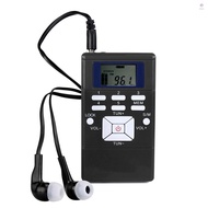 Mini Portable DSP Stereo FM Radio Digital Clock Receiver for Meeting Simultaneous Interpretation Clip-on Radio with Earphone Lanyard 1.2