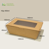 50 HỘP GIẤY KRAFT nắp gập CÓ CỬA SỔ đựng salad thức ăn các loại size 400 500 650 950ml GIÁ SỈ