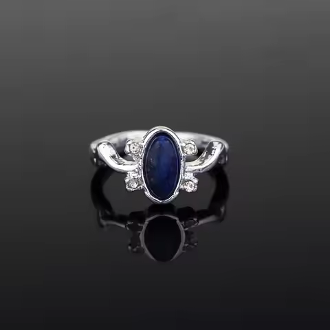 1 Pc The Vampire Diaries Rings Elena Gilbert Daylight Rings Vintage Crystal Ring With Blue Lapis Fas