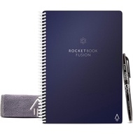 Rocketbook Fusion Smart Reusable Notebook - Calendar, To-Do Lists, and Note Template Pages with 1 Pilot Frixion Pen &amp; 1 Microfiber Cloth Included - Letter Size เปลี่ยนกระดาษเป็นดิจิตอล รักษ์สิ่งแวดล้อม Eco-Friendly - USA Imported - Authentic