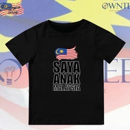 MERDEKA Tshirt Saya Anak Malaysia Kids Tshirt 100_ Cotton Round Neck Short Sleeve Unisex READY STOCK