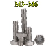 [Bolt] 316 Stainless Steel External Hexagon Screw Bolt Bolt M3~M6