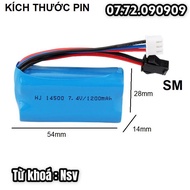 Nsv Pin sạc 14500 7.4v 1200mah cổng SM xe điều khiển