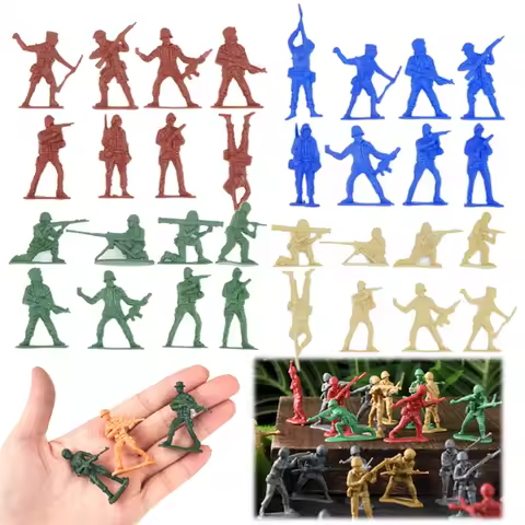 30pcs 5cm Soldiers Model Plastic Desktop Ornament Army Men Action Figures Home Decoration Military E