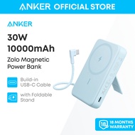 Anker by Zolo Power Bank 30W Wireless  Magnetic 10,000mAh Portable Power with Build in Cable